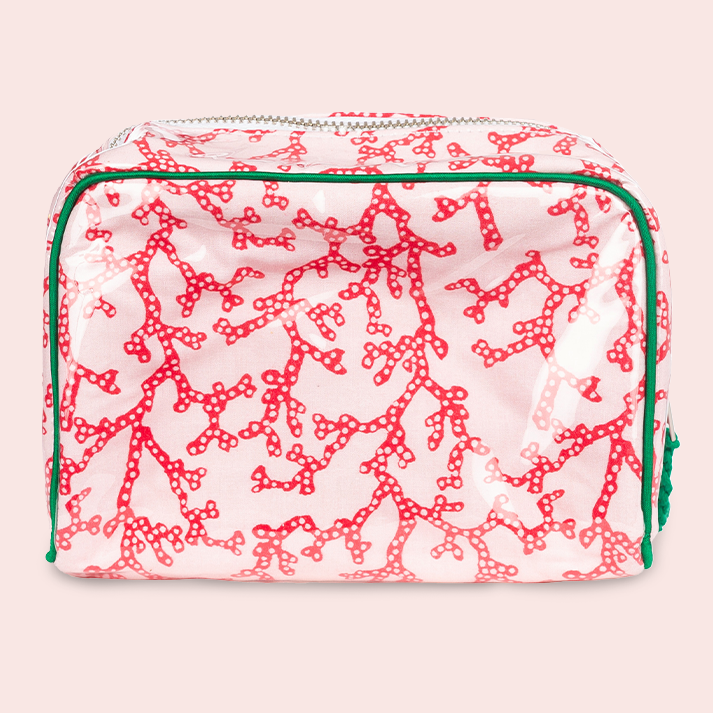 Beth Ladd Coral Block Print Pouches