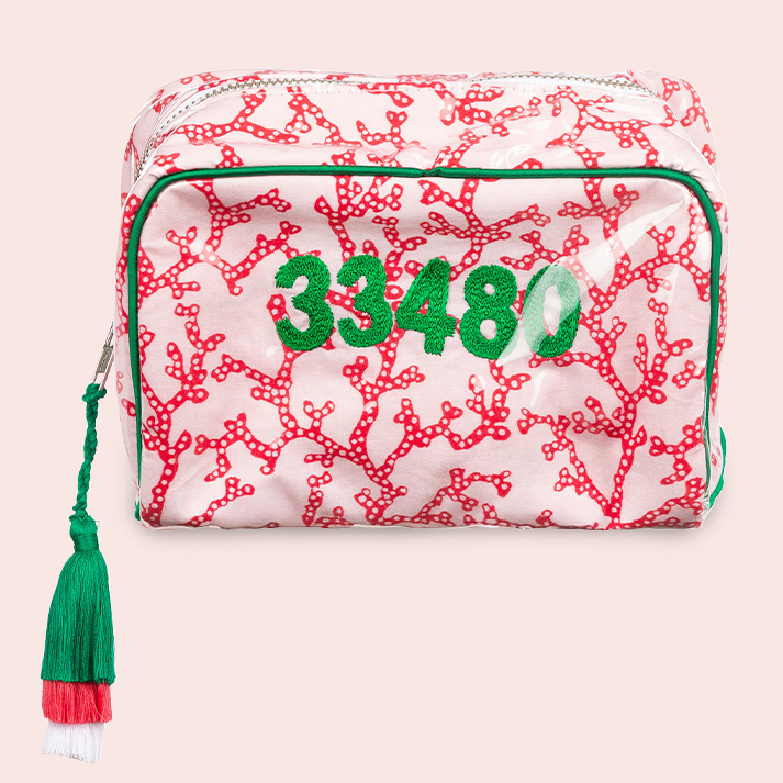 Beth Ladd Coral Block Print Pouches