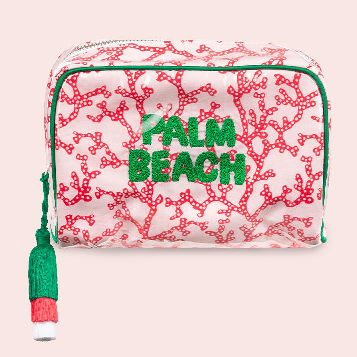Beth Ladd Coral Block Print Pouches