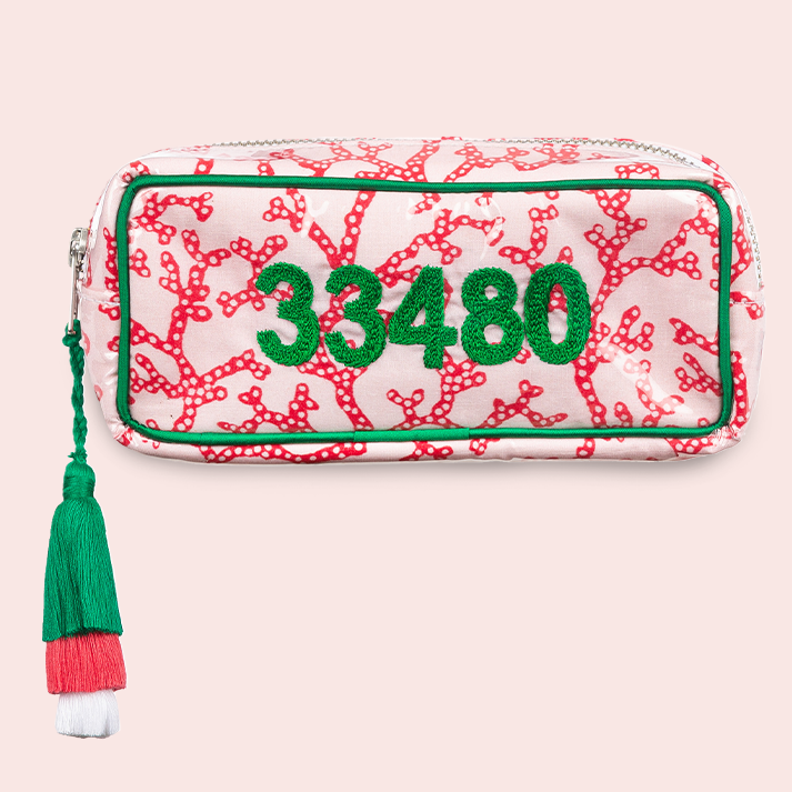 Beth Ladd Coral Block Print Pouches