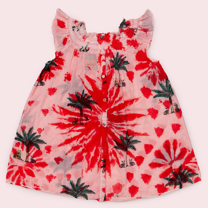 Colony X Coniglio Palm Beach Children's Flutter Sleeve Dress