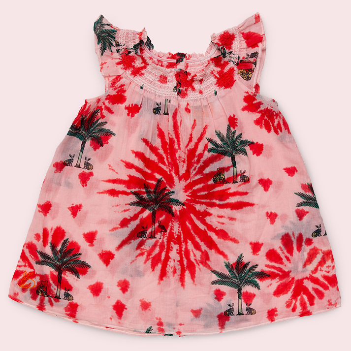 Colony X Coniglio Palm Beach Children's Flutter Sleeve Dress