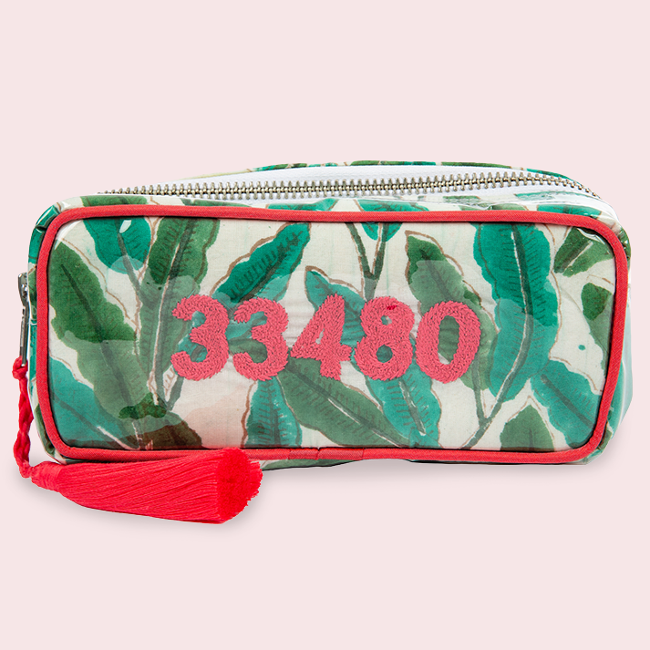 Block Print Small Vinyl Pouch- 33480