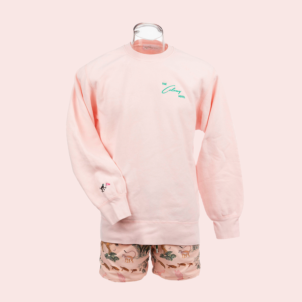 Colony Classic Embroidered Crew Sweatshirt - Adult Pink