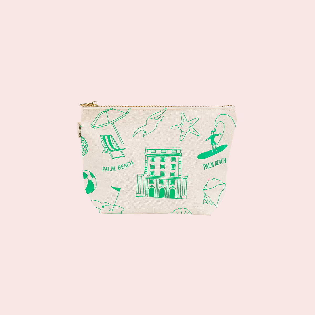 THE COLONY HOTEL MAPTOTE ZIP POUCH