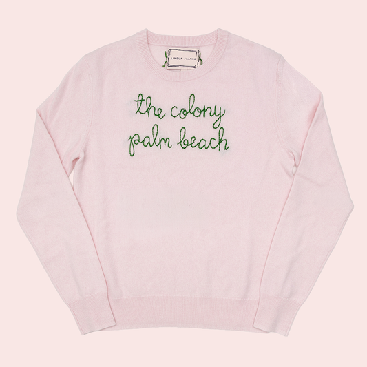 Colony X Lingua Franca "the colony palm beach" Cashmere Sweater