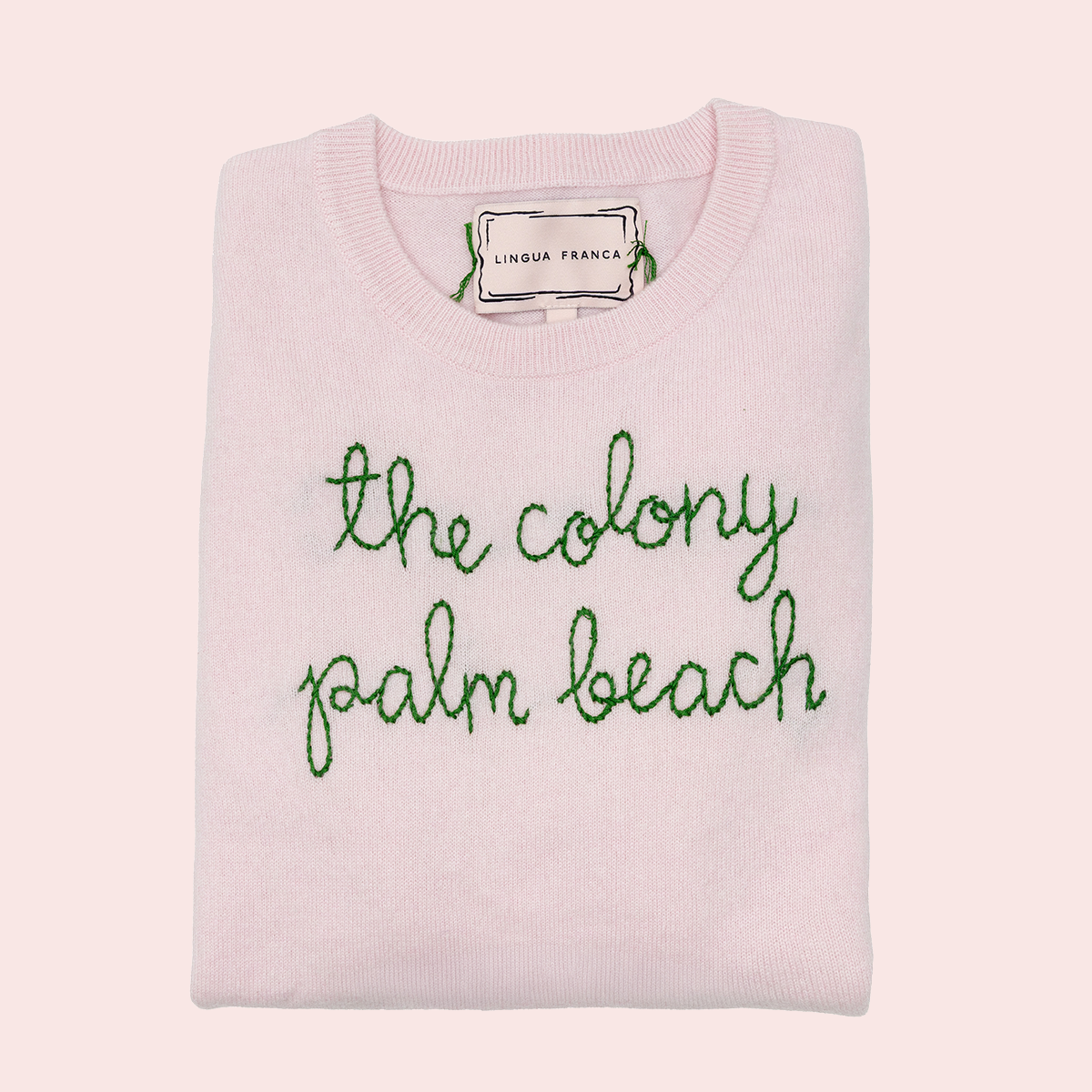 Colony X Lingua Franca "the colony palm beach" Cashmere Sweater
