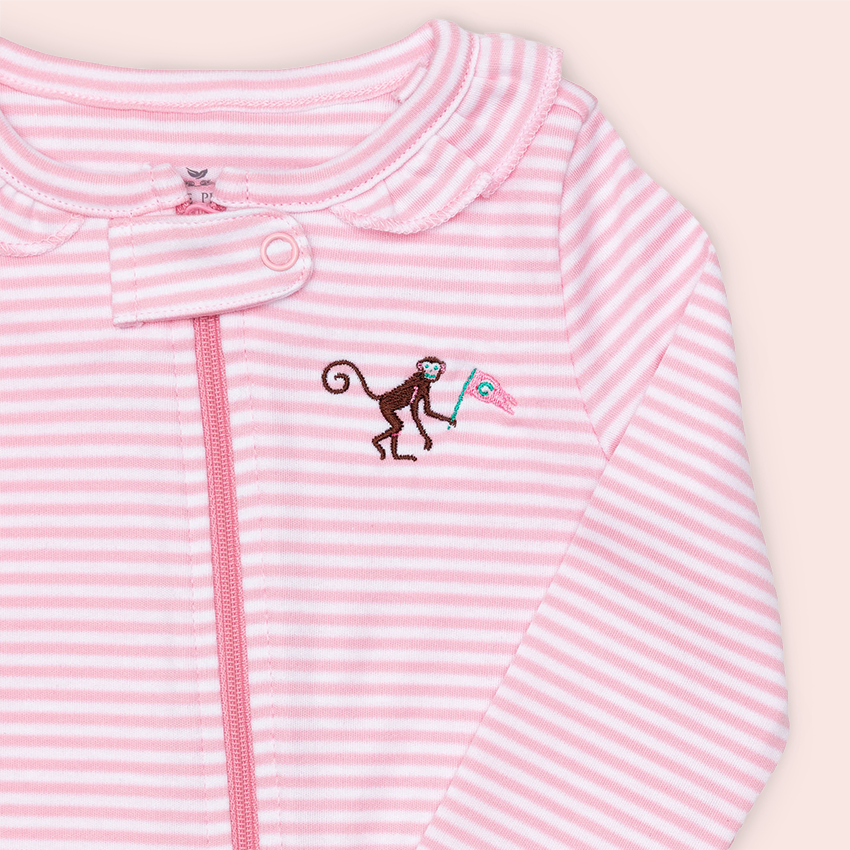 Colony X Petite Plume Snug Fit Pima Striped Footie Romper