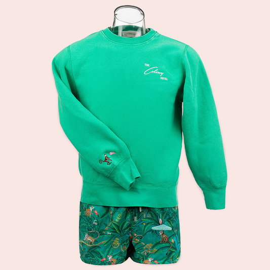 Colony Classic Embroidered Crew Sweatshirt - Adult Green