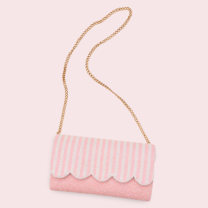 Colony Beaded Scalloped Clutch
