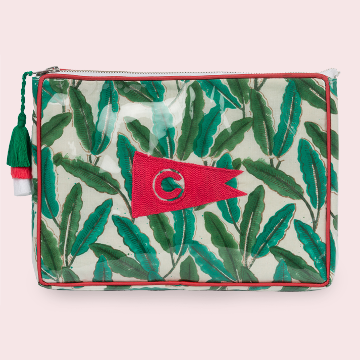 Block Print Large Vinyl Pouch- The Colony Pennant