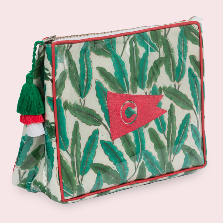 Block Print Large Vinyl Pouch- The Colony Pennant