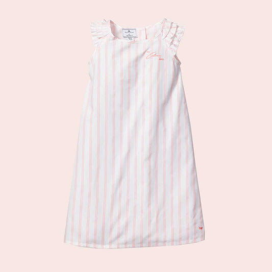 COLONY HOTEL X PETITE PLUME CHILDREN'S PINK AND WHITE STRIPE AMELIE NIGHTGOWN
